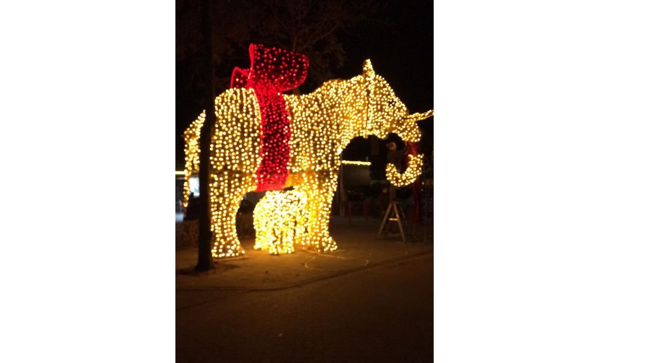 Verlichte babyolifant zorgt voor extra kerstsfeer in Uden